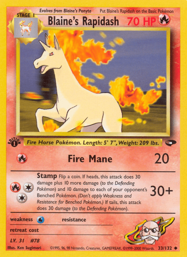 Blaine's Rapidash (33/132) [Gym Challenge 1st Edition] - Doe's Cards