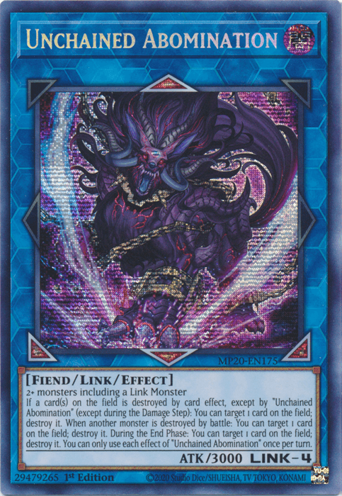 Unchained Abomination [MP20-EN175] Prismatic Secret Rare - Doe's Cards