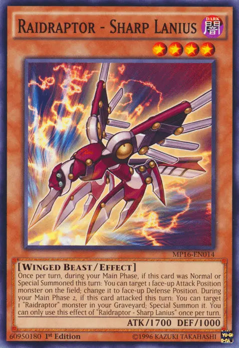 Raidraptor - Sharp Lanius [MP16-EN014] Common - Doe's Cards