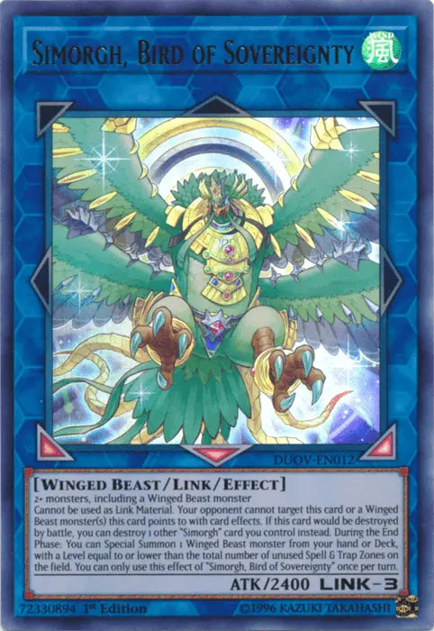 Simorgh, Bird of Sovereignty [DUOV-EN012] Ultra Rare - Doe's Cards