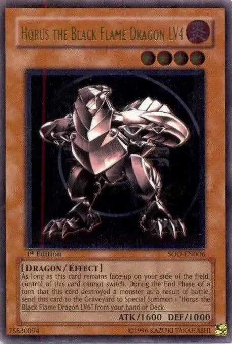 Horus The Black Flame Dragon LV4 [SOD-EN006] Ultimate Rare - Doe's Cards