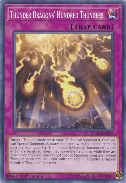 Thunder Dragons' Hundred Thunders [MP19-EN207] Common - Doe's Cards