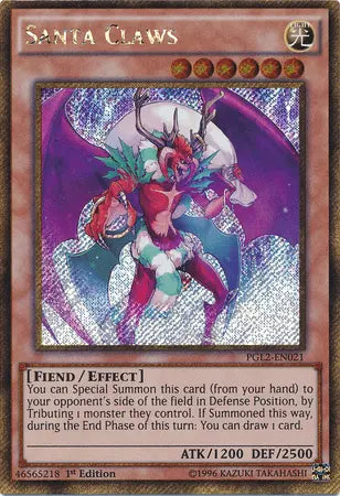 Santa Claws [PGL2-EN021] Gold Secret Rare - Doe's Cards