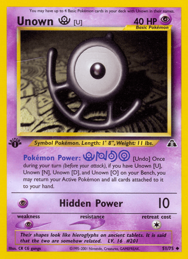 Unown [U] (51/75) [Neo Discovery 1st Edition] - Doe's Cards