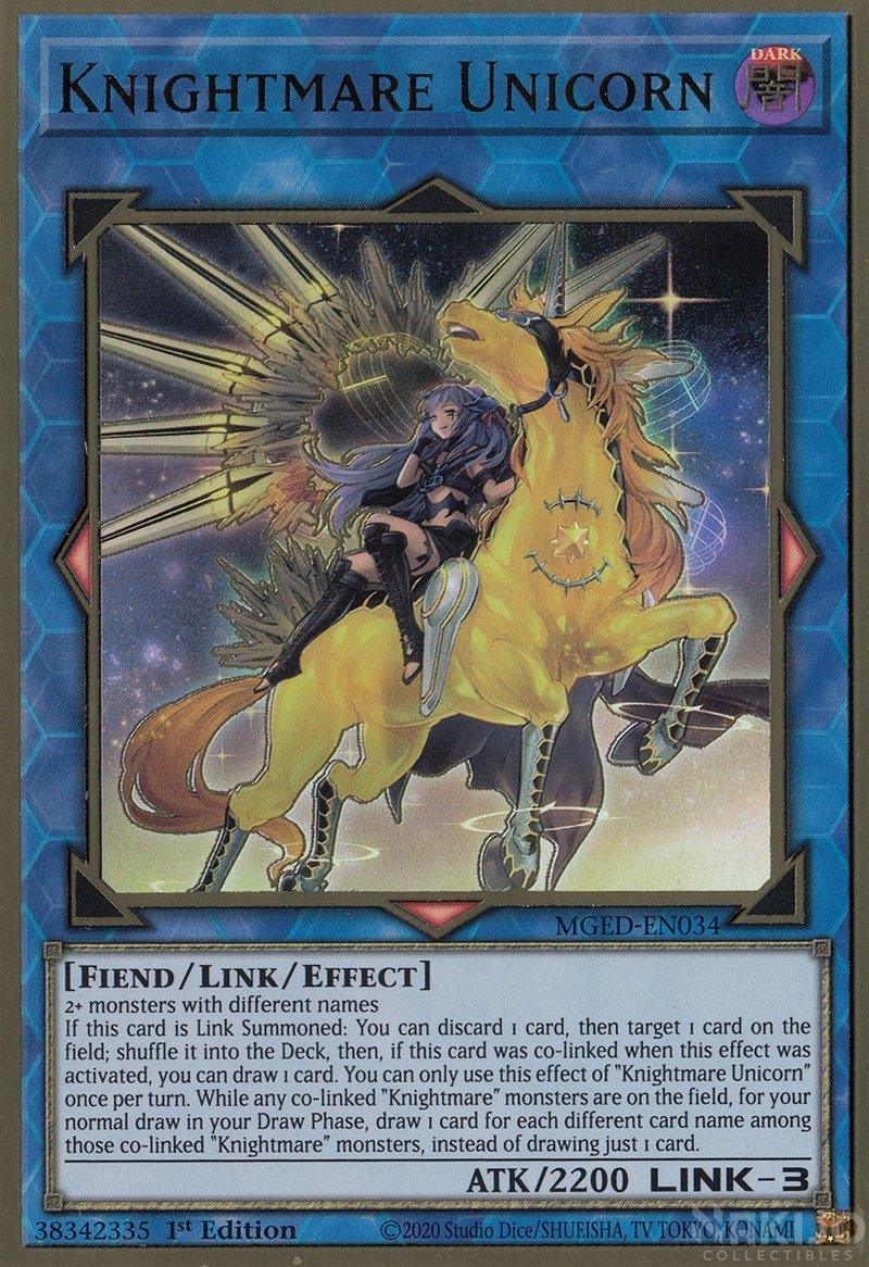 Knightmare Unicorn (Alternate Art) [MGED-EN034] Gold Rare - Doe's Cards