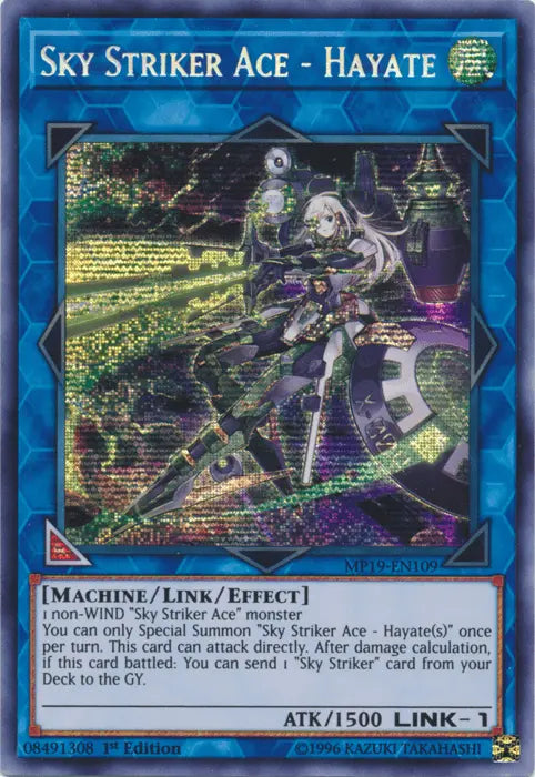 Sky Striker Ace - Hayate [MP19-EN109] Prismatic Secret Rare - Doe's Cards
