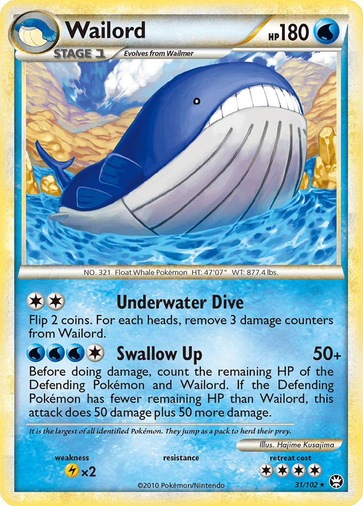 Wailord (31/102) [HeartGold & SoulSilver: Triumphant] - Doe's Cards