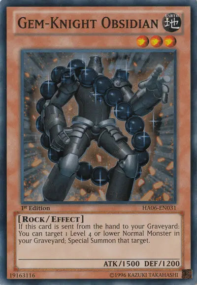 Gem-Knight Obsidian [HA06-EN031] Super Rare - Doe's Cards
