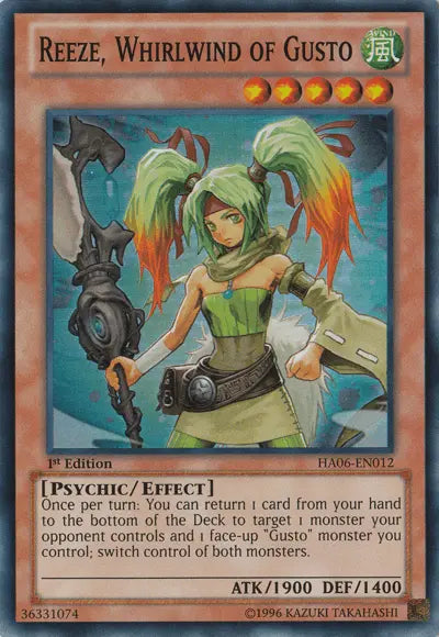 Reeze, Whirlwind of Gusto [HA06-EN012] Super Rare - Doe's Cards