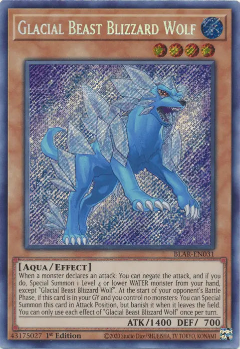 Glacial Beast Blizzard Wolf [BLAR-EN031] Secret Rare - Doe's Cards
