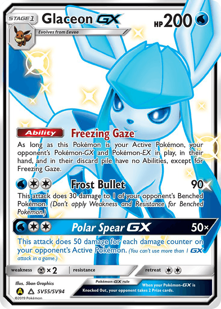 Glaceon GX (SV55/SV94) [Sun & Moon: Hidden Fates - Shiny Vault] - Doe's Cards