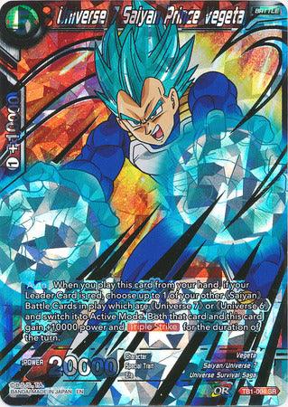 Universe 7 Saiyan Prince Vegeta (Shatterfoil) (TB1-004) [Dragon Brawl] - Doe's Cards