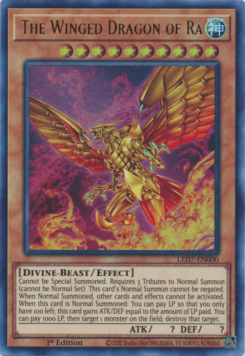 The Winged Dragon of Ra (Alternate Art) [LED7-EN000] Ultra Rare - Doe's Cards