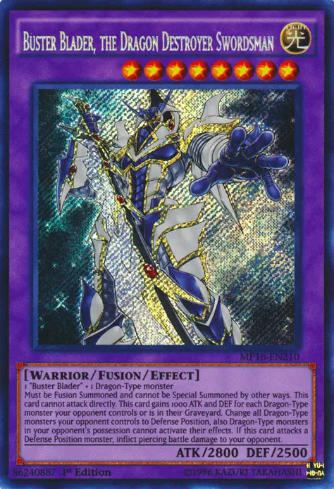 Buster Blader, the Dragon Destroyer Swordsman [MP16-EN210] Secret Rare - Doe's Cards