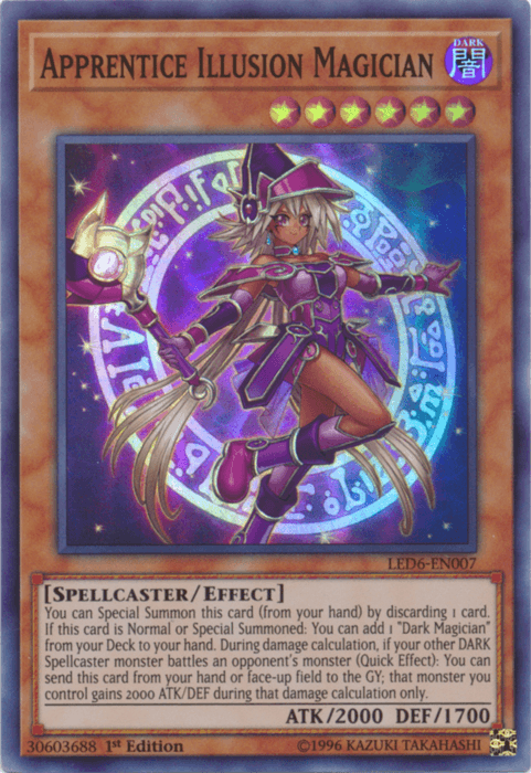 Apprentice Illusion Magician [LED6-EN007] Super Rare - Doe's Cards