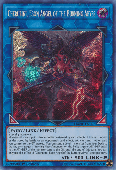 Cherubini, Ebon Angel of the Burning Abyss [DANE-EN095] Secret Rare - Doe's Cards