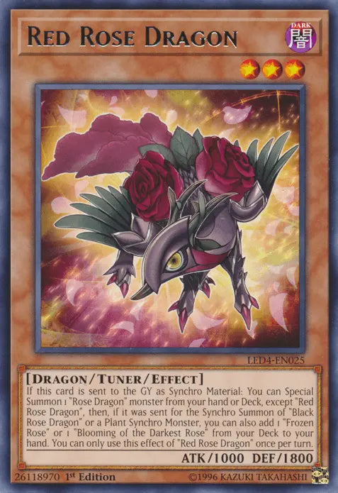 Red Rose Dragon [LED4-EN025] Rare - Doe's Cards