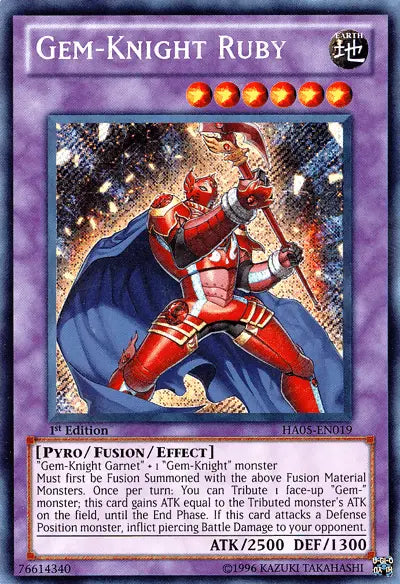Gem-Knight Ruby [HA05-EN019] Secret Rare - Doe's Cards