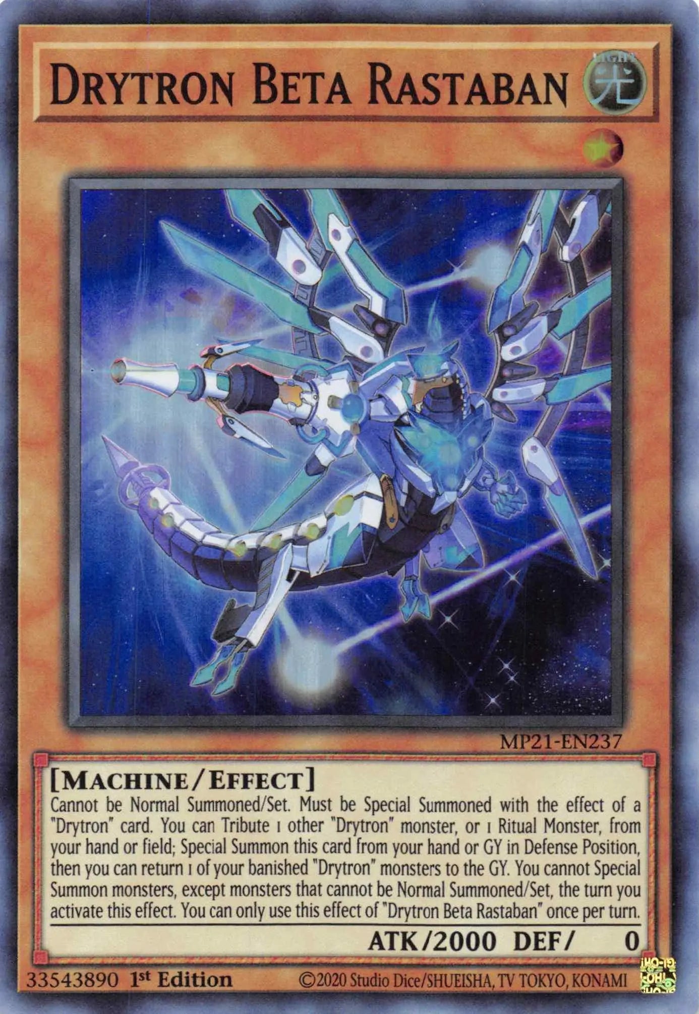 Drytron Beta Rastaban [MP21-EN237] Super Rare - Doe's Cards