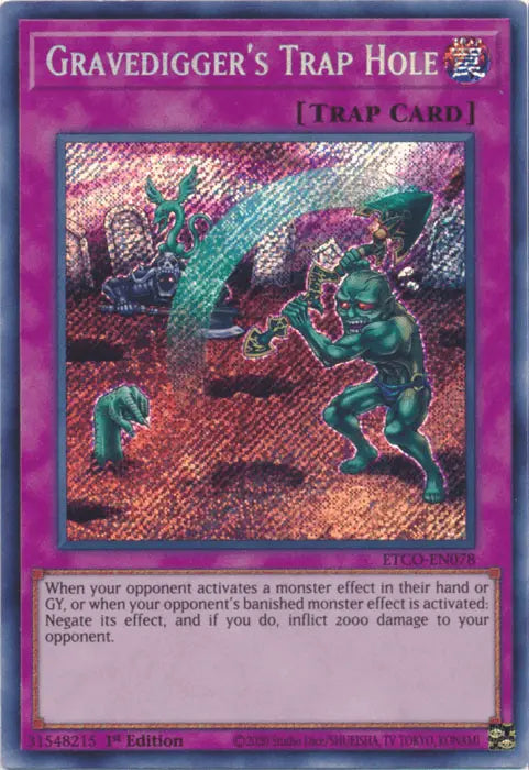 Gravedigger's Trap Hole [ETCO-EN078] Secret Rare - Doe's Cards