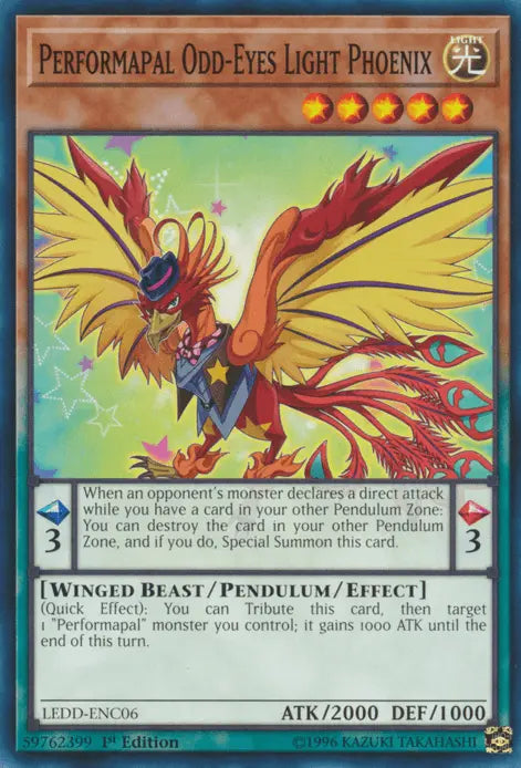 Performapal Odd-Eyes Light Phoenix [LEDD-ENC06] Common - Doe's Cards
