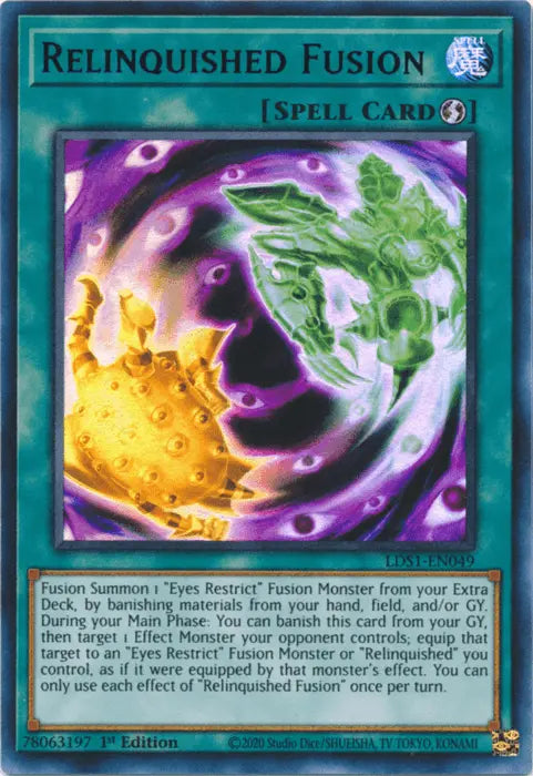 Relinquished Fusion (Blue) [LDS1-EN049] Ultra Rare - Doe's Cards