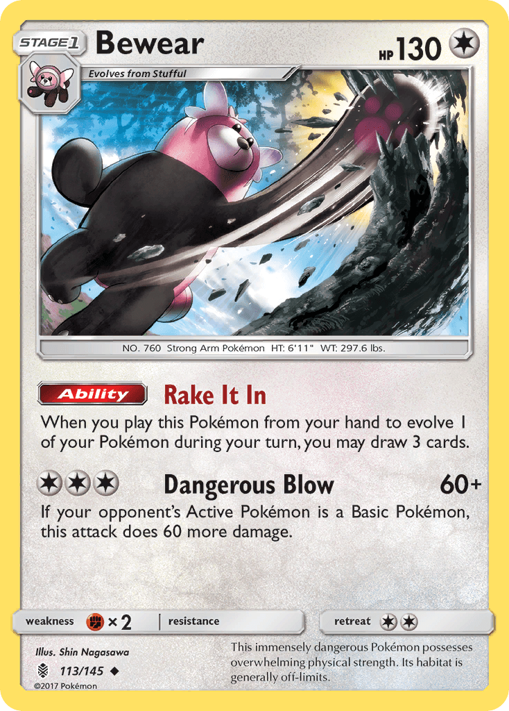 Bewear (113/145) [Sun & Moon: Guardians Rising] - Doe's Cards