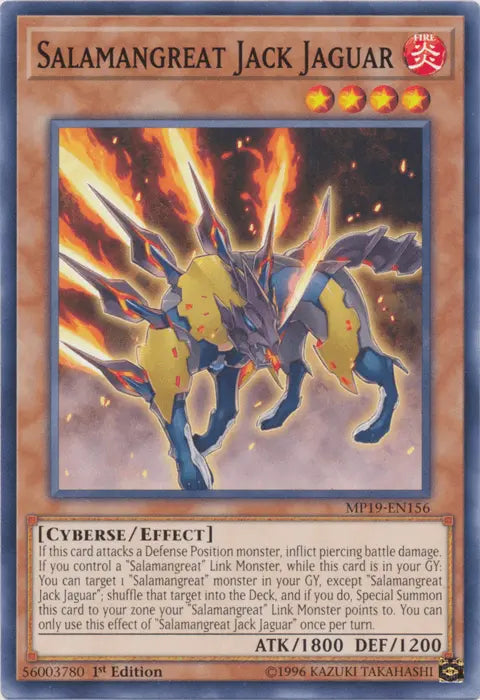 Salamangreat Jack Jaguar [MP19-EN156] Common - Doe's Cards