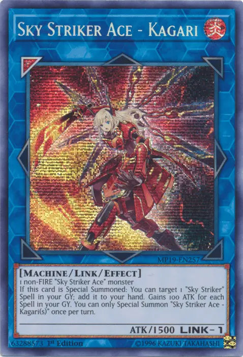 Sky Striker Ace - Kagari [MP19-EN257] Prismatic Secret Rare - Doe's Cards