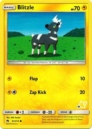 Blitzle (81/214) (Pikachu Stamp #19) [Battle Academy 2020] - Doe's Cards