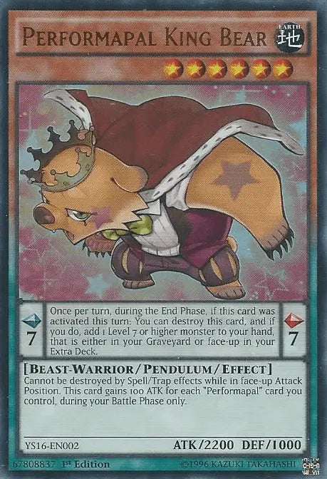 Performapal King Bear [YS16-EN002] Ultra Rare - Doe's Cards