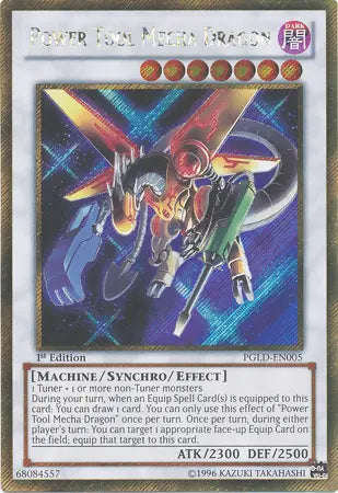 Power Tool Mecha Dragon [PGLD-EN005] Gold Secret Rare - Doe's Cards