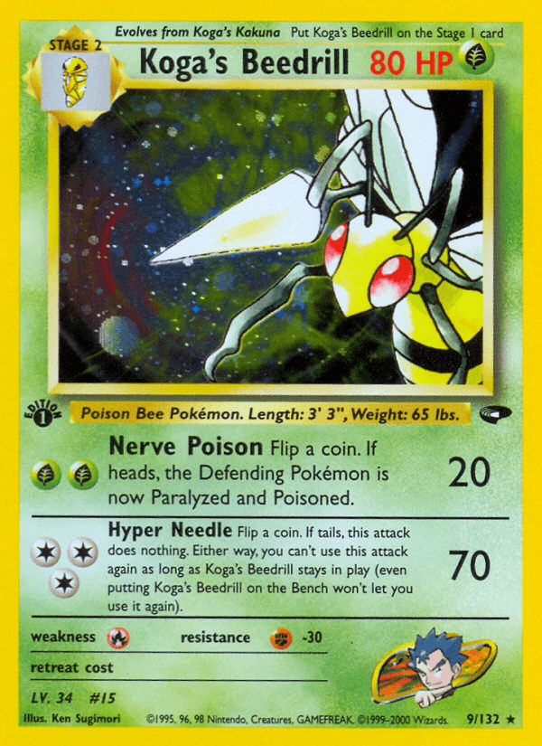 Koga's Beedrill (9/132) [Gym Challenge 1st Edition] - Doe's Cards