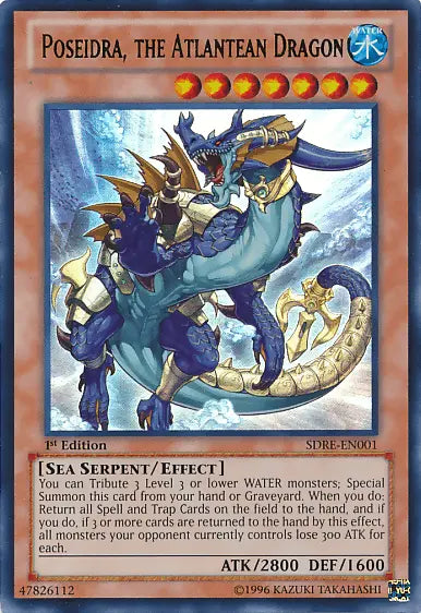 Poseidra, the Atlantean Dragon [SDRE-EN001] Ultra Rare - Doe's Cards