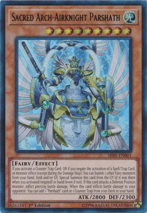 Sacred Arch-Airknight Parshath [SR05-EN001] Ultra Rare - Doe's Cards