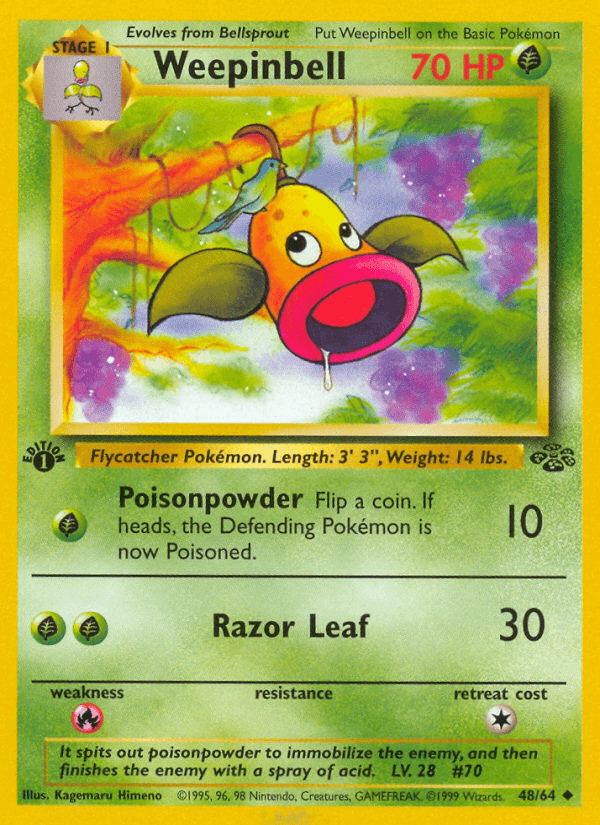 Weepinbell (48/64) [Jungle 1st Edition] - Doe's Cards