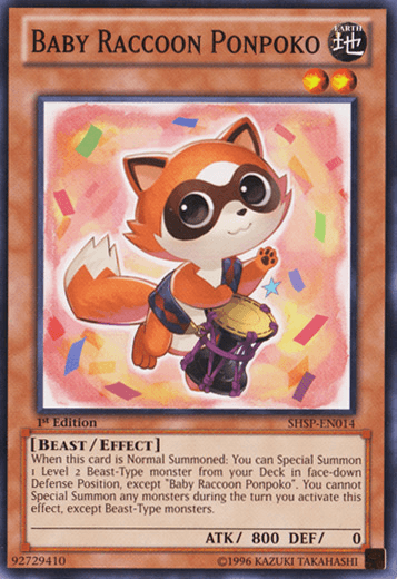 Baby Raccoon Ponpoko [SHSP-EN014] Common - Doe's Cards