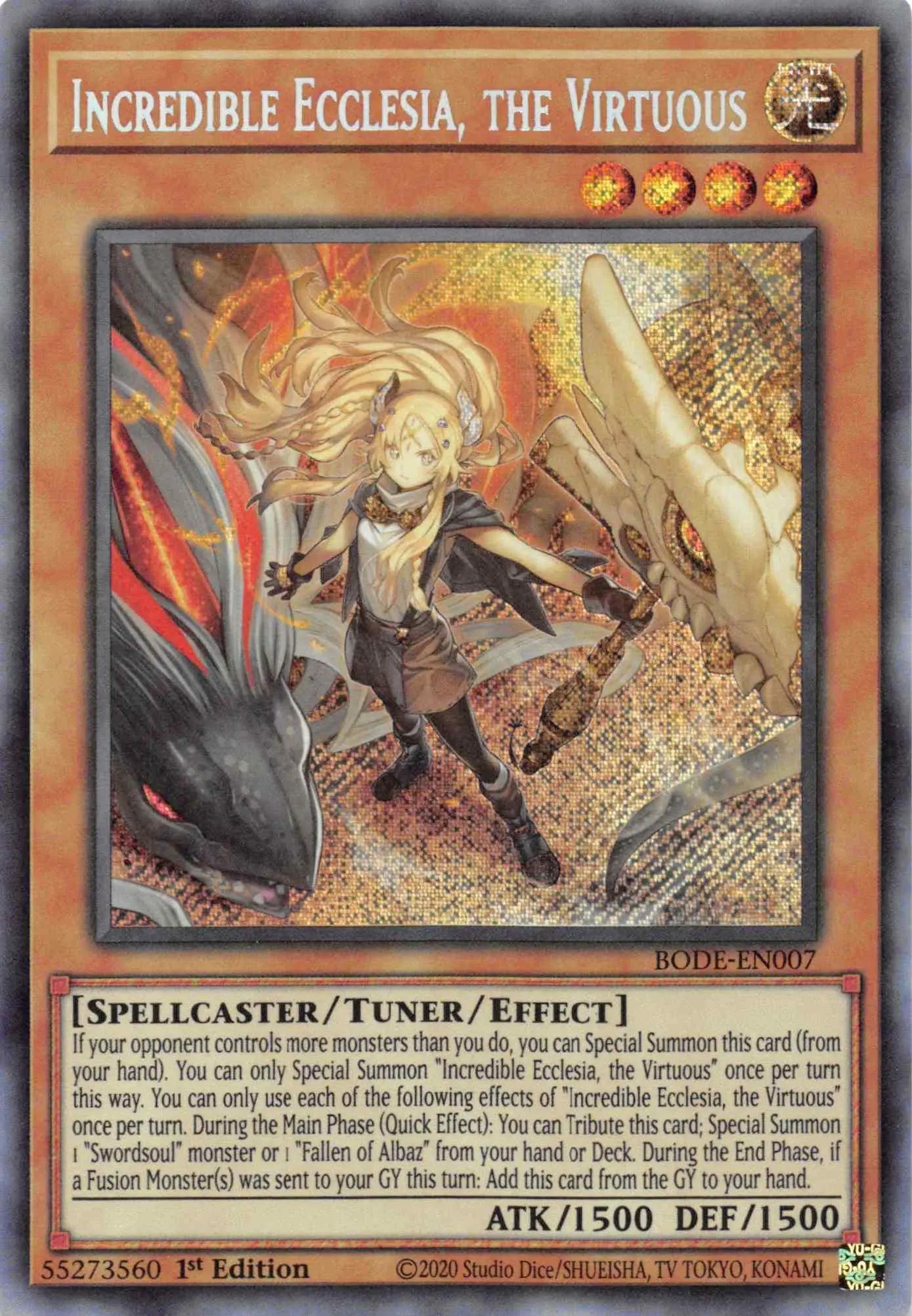 Incredible Ecclesia, the Virtuous [BODE-EN007] Secret Rare - Doe's Cards