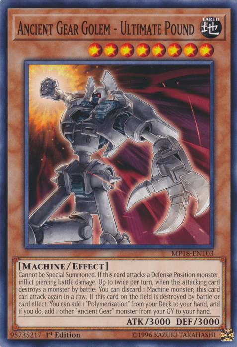 Ancient Gear Golem - Ultimate Pound [MP18-EN103] Common - Doe's Cards