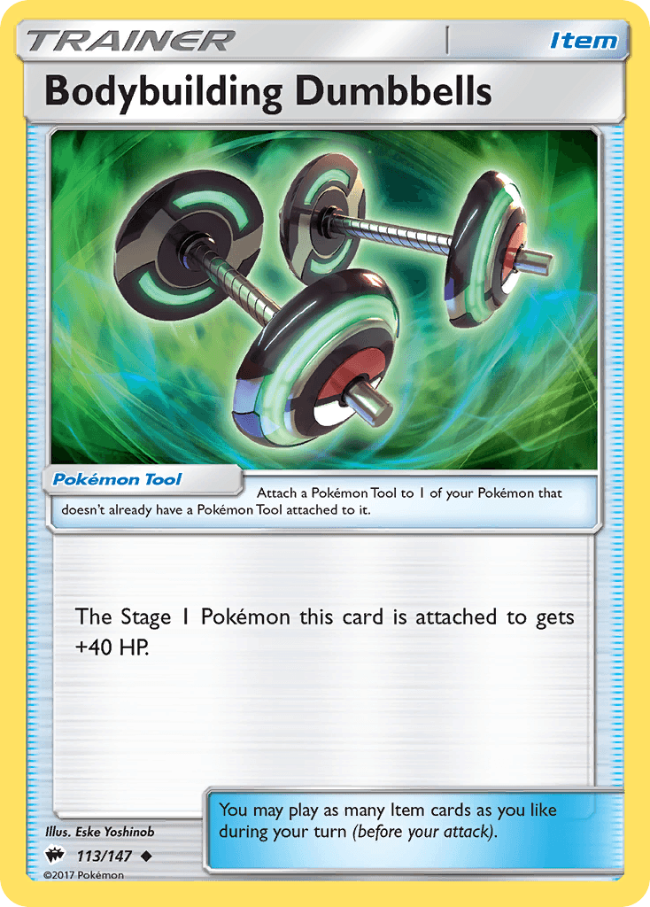 Bodybuilding Dumbbells (113/147) [Sun & Moon: Burning Shadows] - Doe's Cards