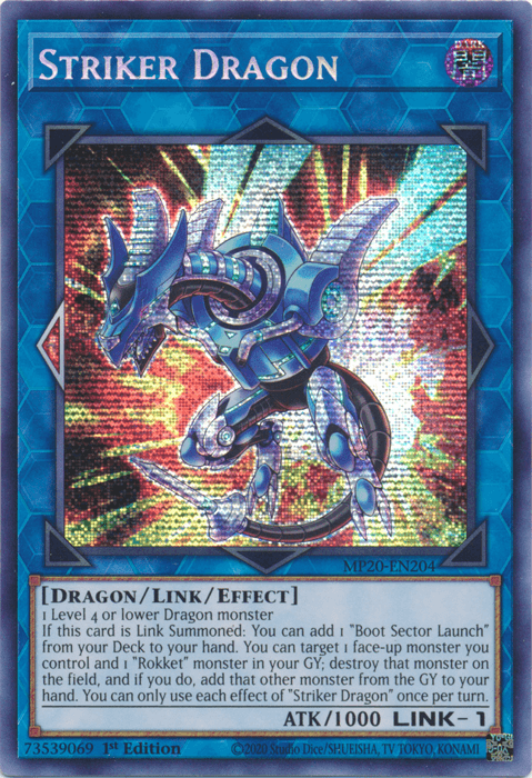 Striker Dragon [MP20-EN204] Prismatic Secret Rare - Doe's Cards