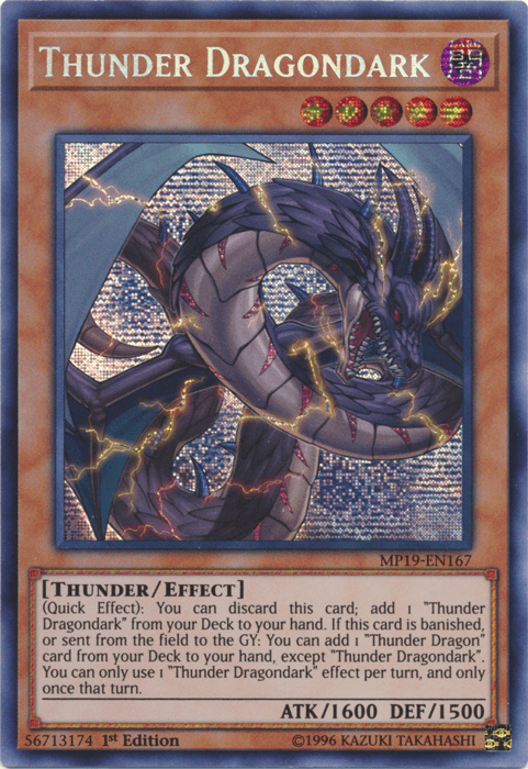 Thunder Dragondark [MP19-EN167] Prismatic Secret Rare - Doe's Cards