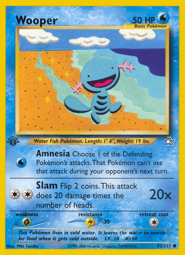 Wooper (82/111) [Neo Genesis 1st Edition] - Doe's Cards