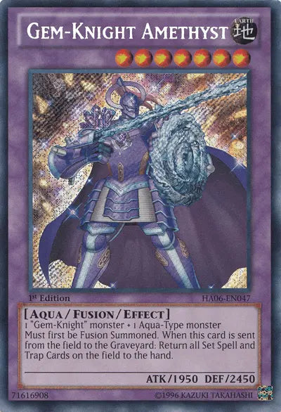Gem-Knight Amethyst [HA06-EN047] Secret Rare - Doe's Cards