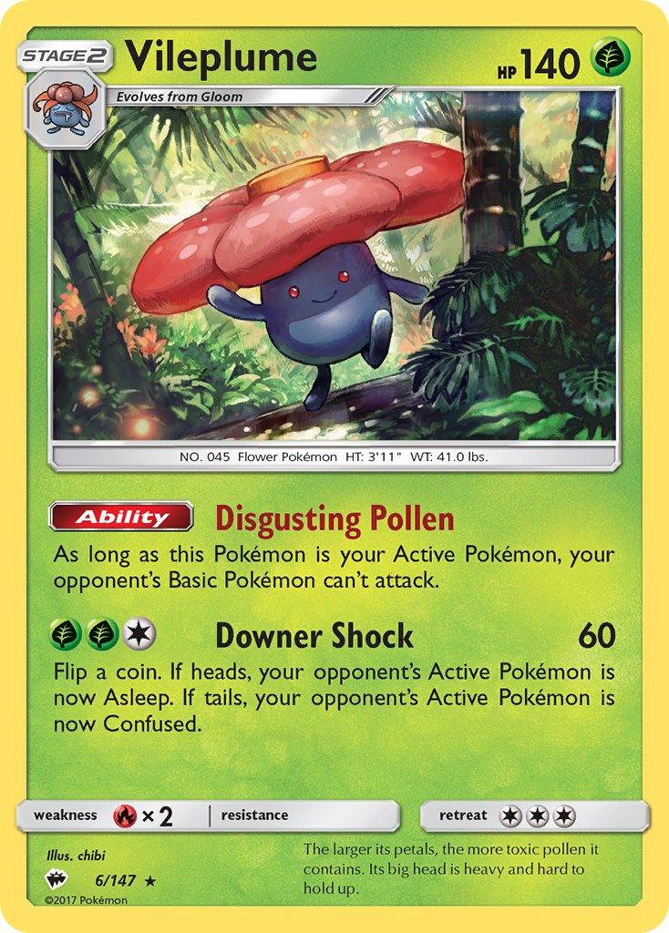 Vileplume (6/147) (Prerelease Kit Exclusive) (Theme Deck Exclusive) [Sun & Moon: Burning Shadows] - Doe's Cards