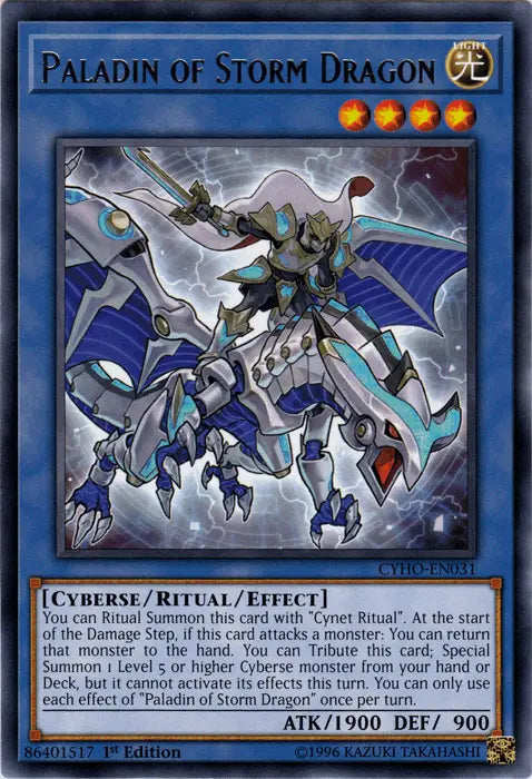 Paladin of Storm Dragon [CYHO-EN031] Rare - Doe's Cards