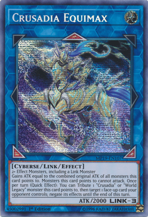 Crusadia Equimax [MP19-EN107] Prismatic Secret Rare - Doe's Cards