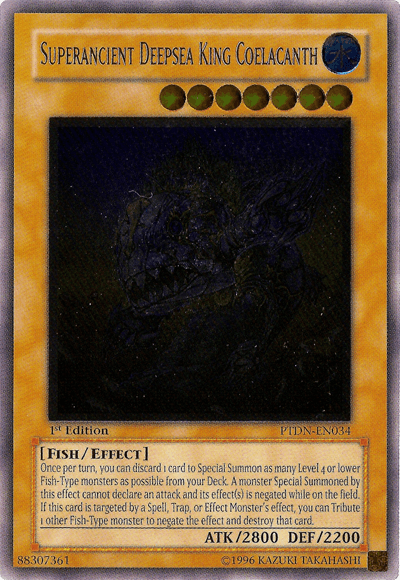 Superancient Deepsea King Coelacanth [PTDN-EN034] Ultimate Rare - Doe's Cards