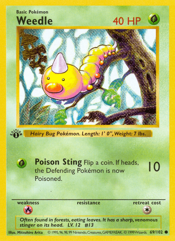 Weedle (69/102) [Base Set 1st Edition] - Doe's Cards