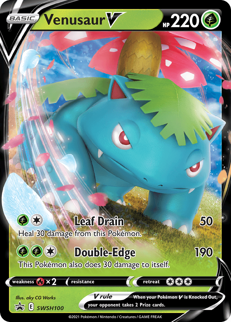 Venusaur V (SWSH100) [Sword & Shield: Black Star Promos] - Doe's Cards